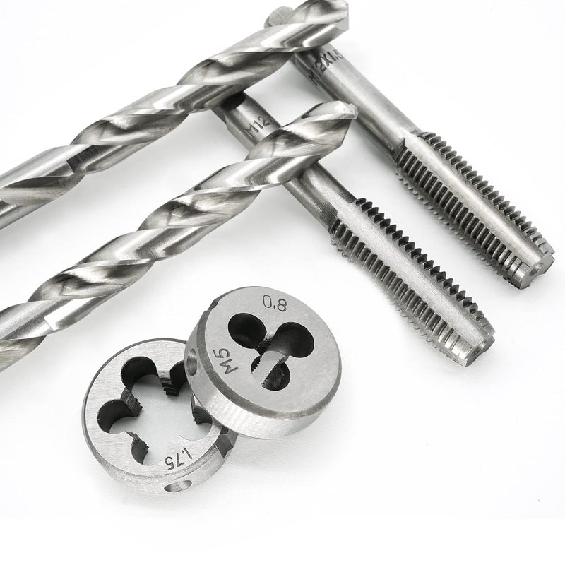 GMTOOLS 40PCS Tap and Die Set, Metric Size Standard M3 to M12, Threading Tool Set for Cutting External and Internal Threads with Adjustable Handles, Complete Accessories and Storage Case - Image 2